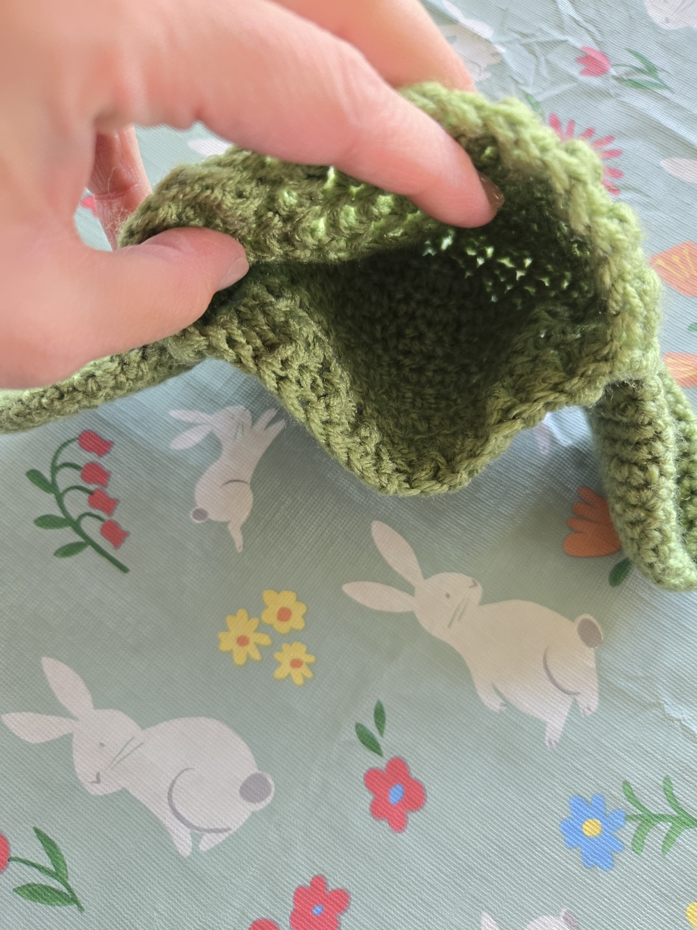 Handmade Baby Yoda Crochet Hat with Ears - Picture 3 of 4